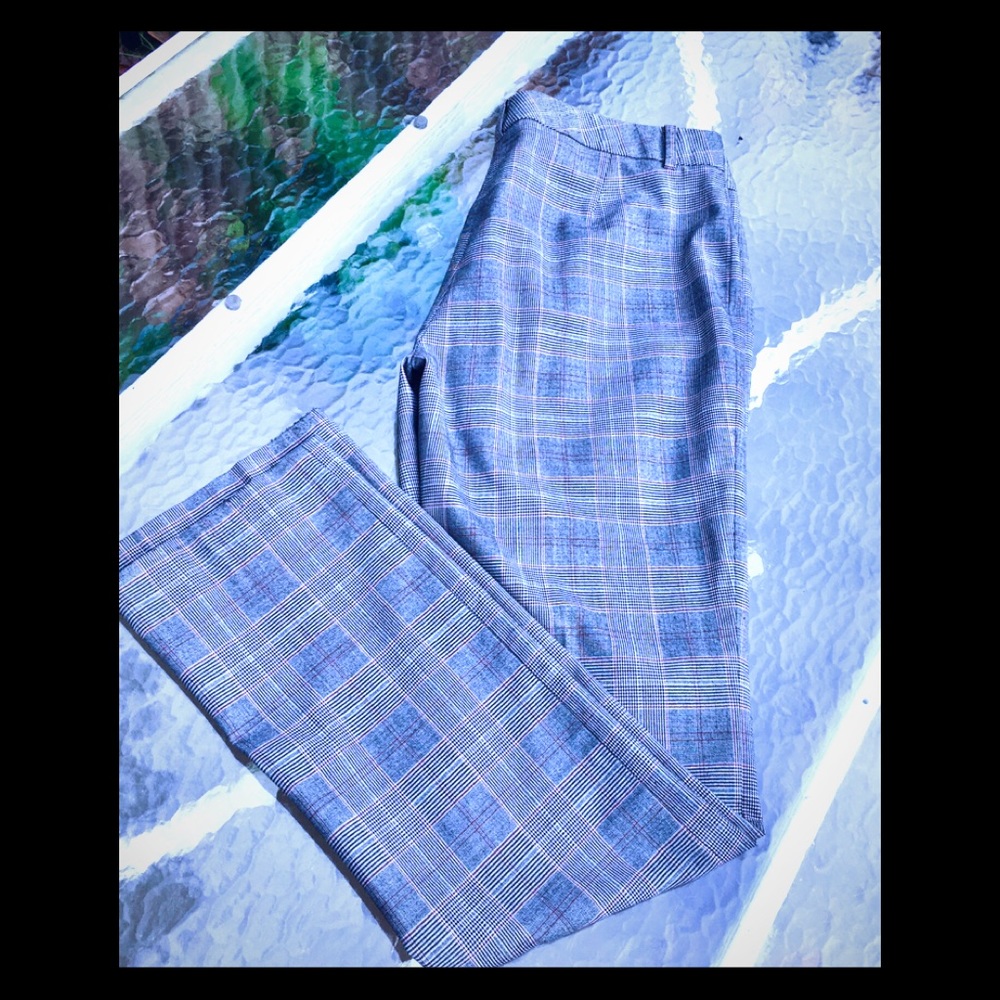 Plaid Office Casual Work Pants